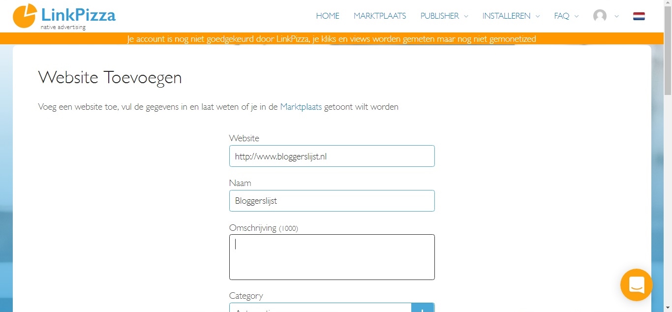 Aanmelden voor Bloggerslijst.nl - Bloggerslijst.nl